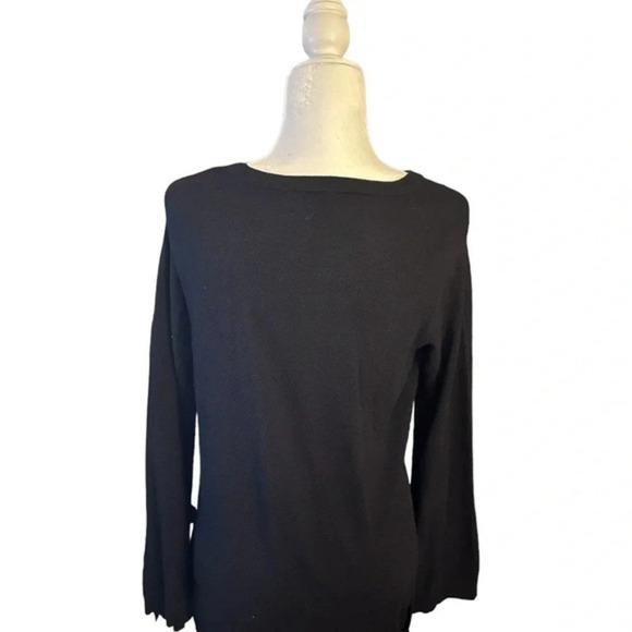 1‎ State Women’s Dainty Bow Tie Sleeve Knit Sweater, Black Size XS - Picture 4 of 8